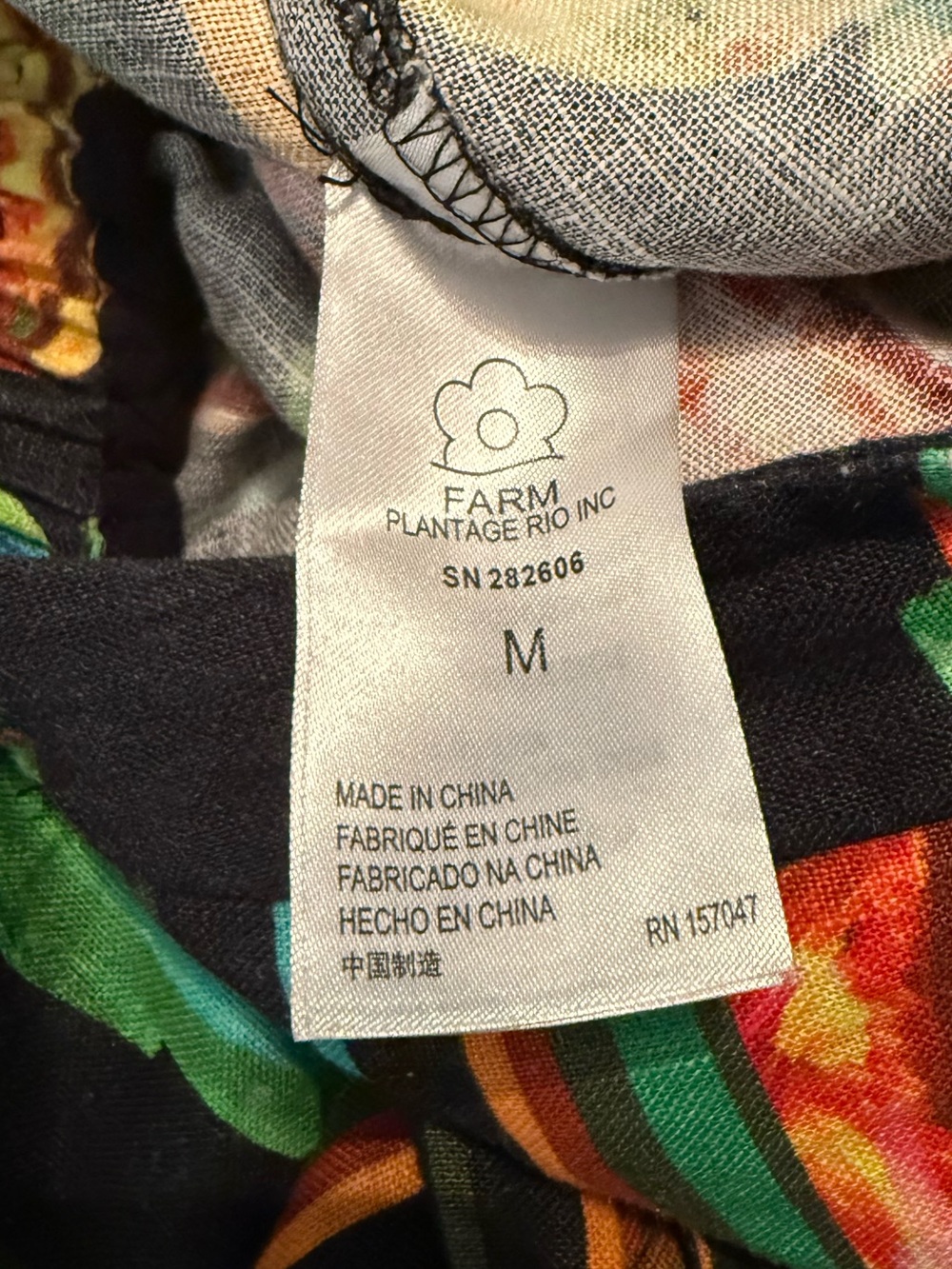 FARM Rio Wide Leg Linen Preta Banana Tropical Fruit Print Pants M - Picture 7 of 8
